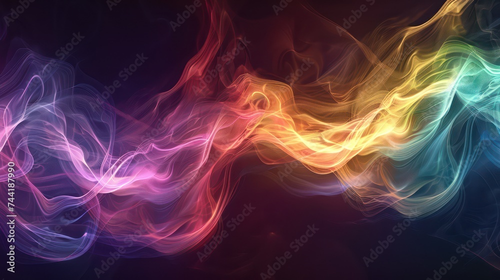 Fototapeta premium Multicolored energy flowing wave in the background. 