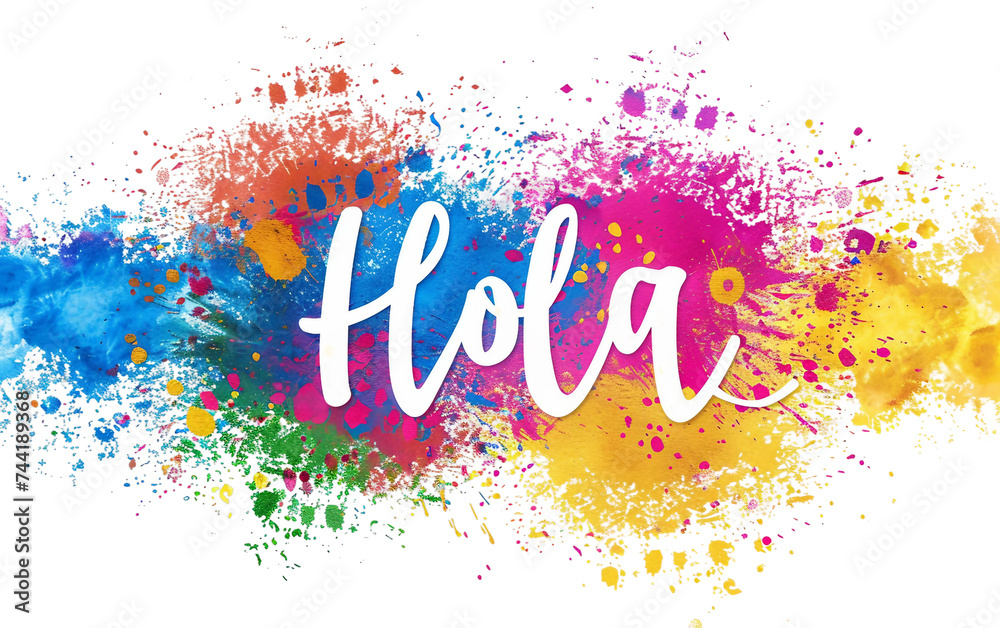 Holi Festival Elegance Greeting Card Design Isolated on Transparent Background.