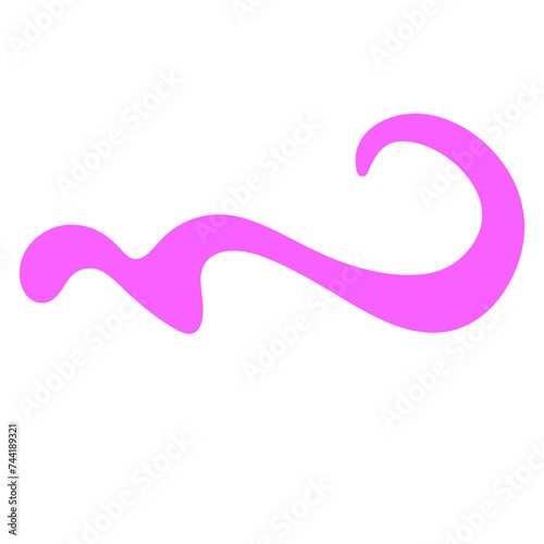 Pink Squiggle Line Curved Divider