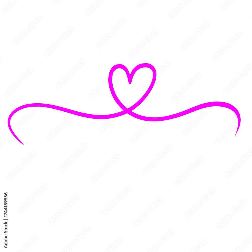 Pink Squiggle Line Curved Divider