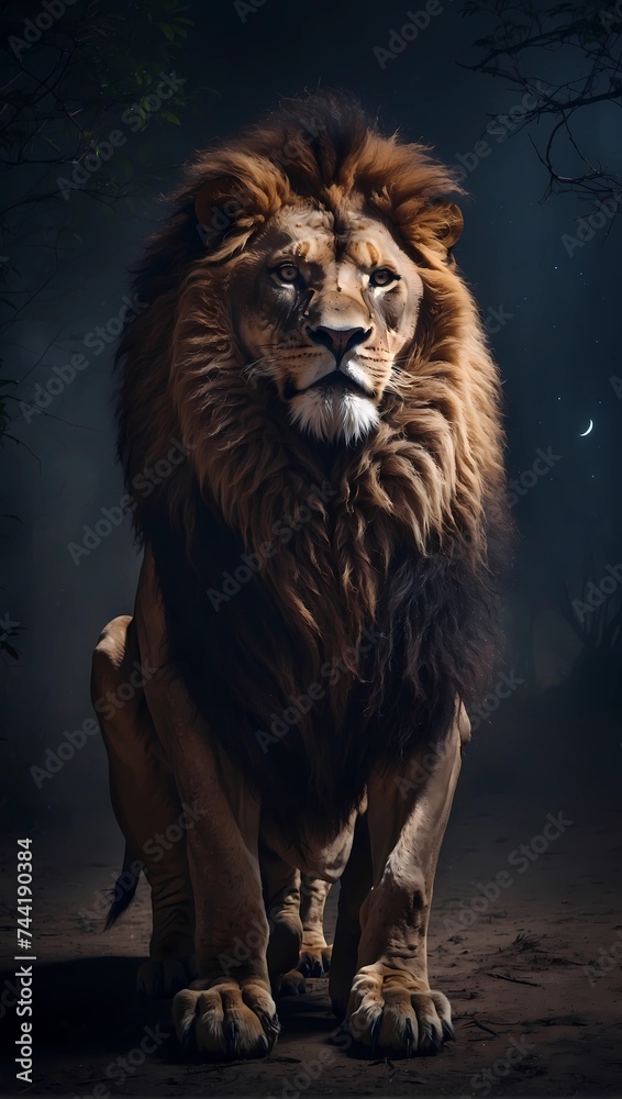 Fototapeta premium lion in the night