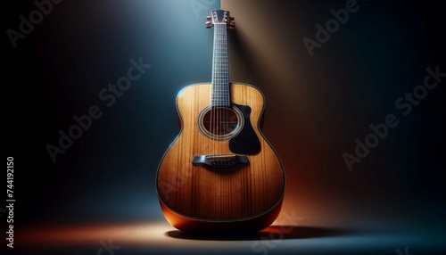violão em fundo iluminado