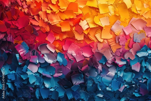Colorful broken glass background. generative AI photo