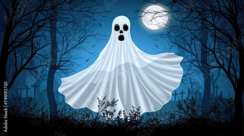 Moonlit Graveyard and Spectral Ghost: Supernatural Encounters