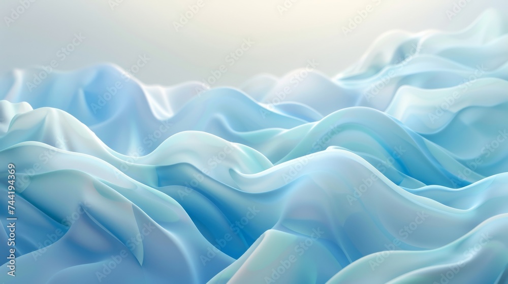 Fototapeta premium A mesmerizing fusion of aqua and teal tones creates a captivating abstract design on a wavy surface, evoking a sense of tranquility and fluidity through its stunning vector graphics
