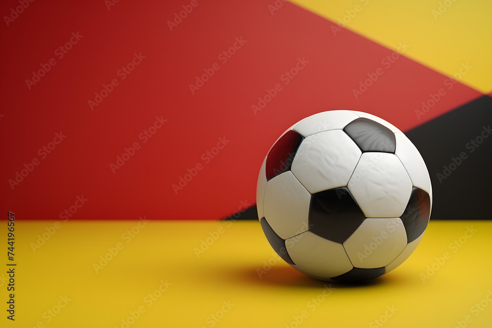 Soccer Ball on Red and Yellow Background Soccer Ball on Red and Yellow Background