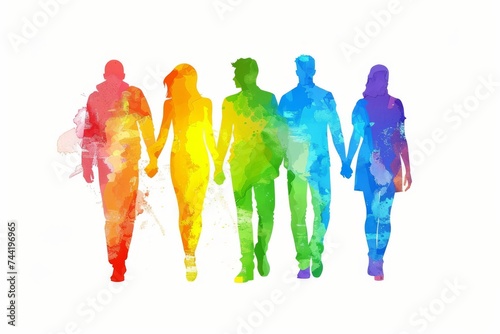 LGBTQ Pride community. Rainbow movement colorful slate blue diversity Flag. Gradient motley colored supple LGBT rights parade festival stil de grain yellow diverse gender illustration