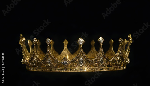 a golden crown against a black background 