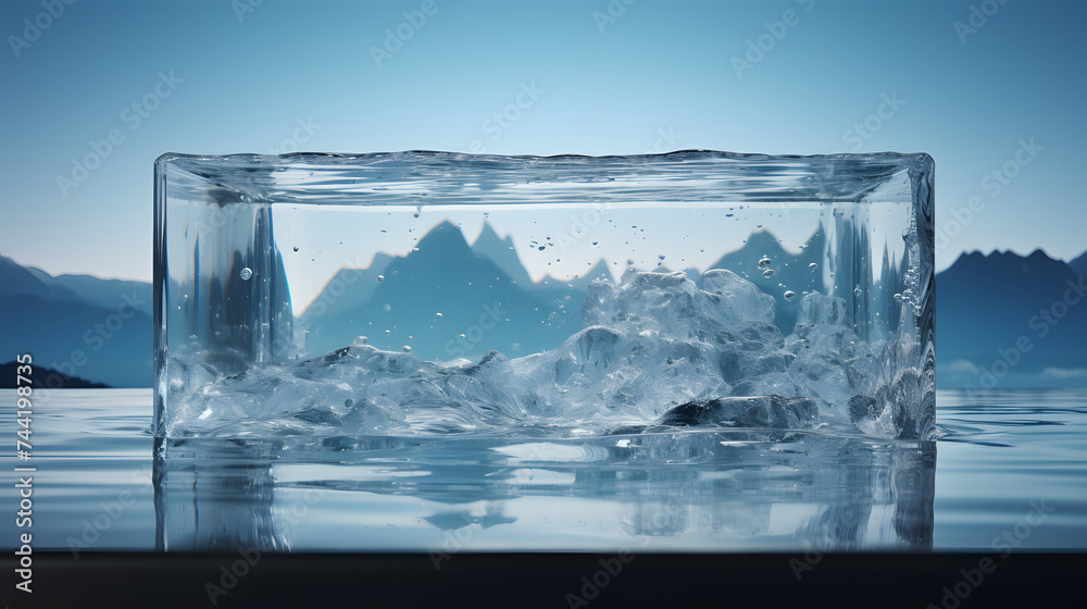 a transprent image showing water overflowing the edge of an invisible container a transprent image showing water overflowing the edge of an invisible container