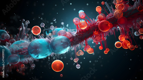 Closeup of abstract microscopic bacteria background