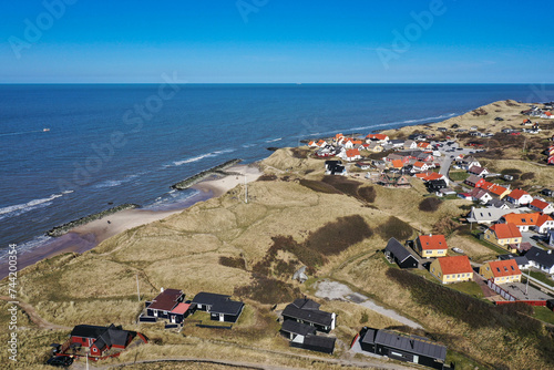 Wallpaper Mural Aerial view of the city of Lønstrup, Denmark on a sunny day Torontodigital.ca