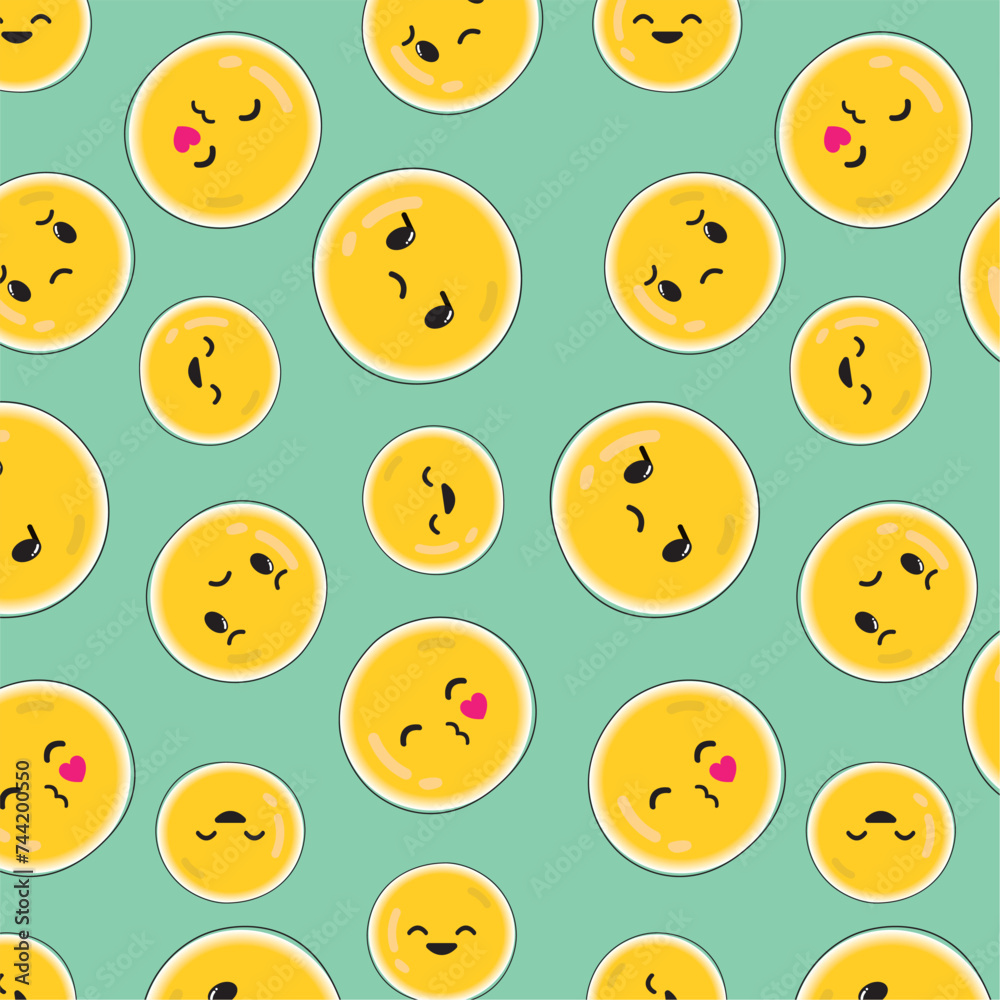 Emoji icons Pattern background Vector
