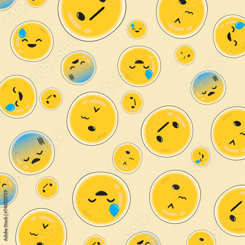Emoji icons Pattern background Vector