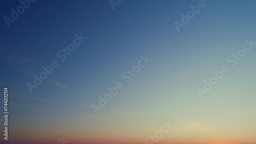 Sky and clouds at sunset. Different shades cloud with color sky. photo