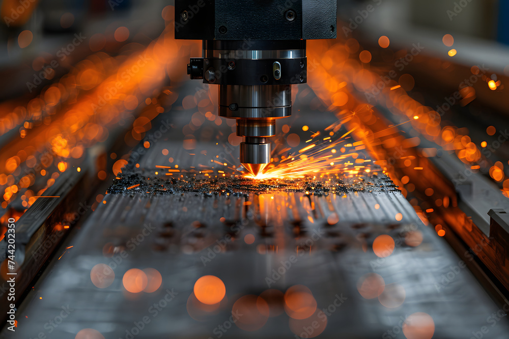 Precision Machine Cutting Metal Close Up Precision Machine Cutting Metal Close Up