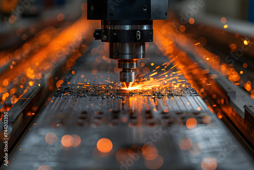 Precision Machine Cutting Metal Close Up