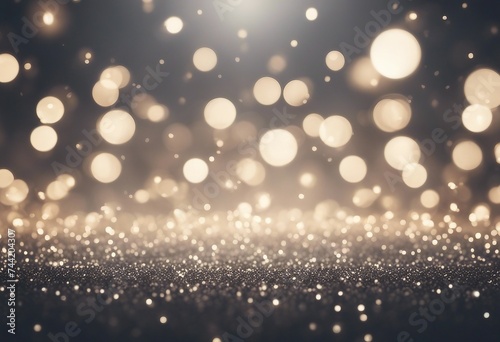 Abstract backgrounf of glitter vintage lights silver and white de-focused banner Sparkle grey photo