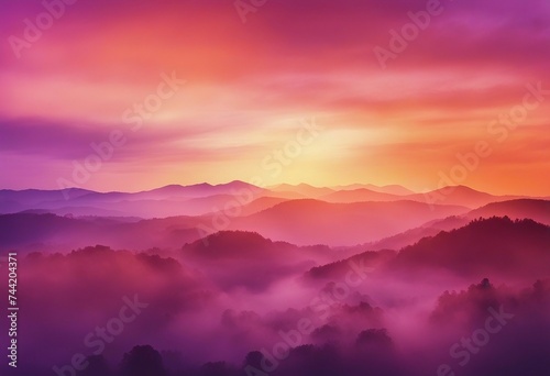 Abstract neon landscape background sunset sky orange purple