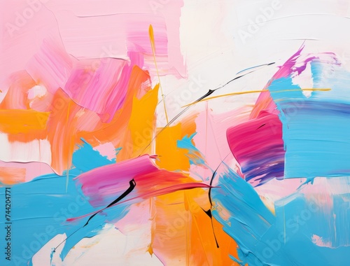 Multicolored strokes of oil...