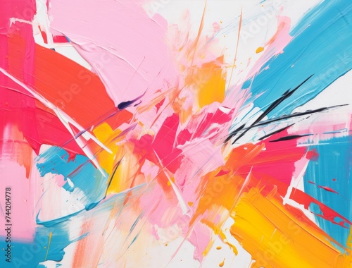 Multicolored strokes of oil...