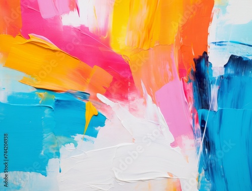 Multicolored strokes of oil...