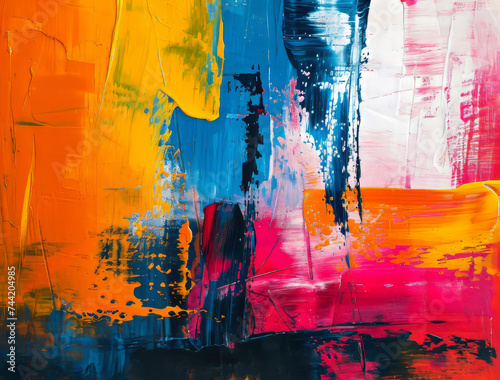 Multicolored strokes of oil...