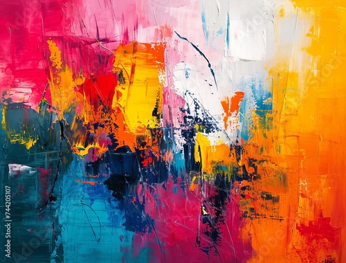 Multicolored strokes of oil...