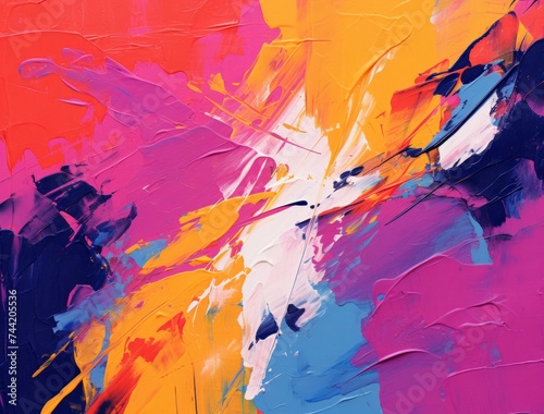 Multicolored strokes of oil...