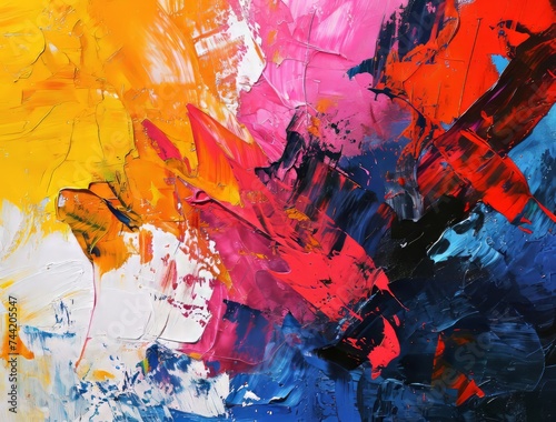 Multicolored strokes of oil...
