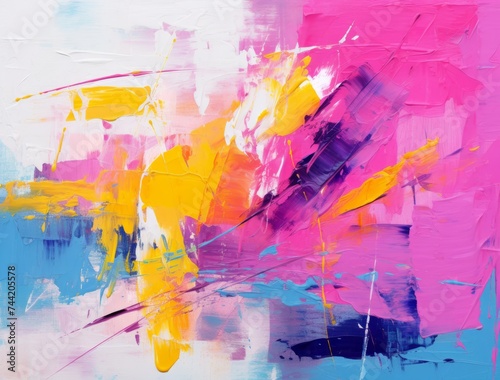 Multicolored strokes of oil...