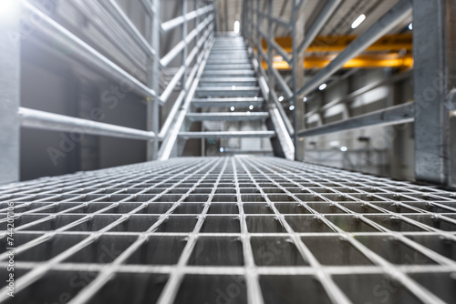 Obraz na płótnie metal industrial floor - grating - bridge truss w salonie