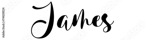 James  - black color - name written - ideal for websites,, presentations, greetings, banners, cards,, t-shirt, sweatshirt, prints, cricut, silhouette, sublimation

