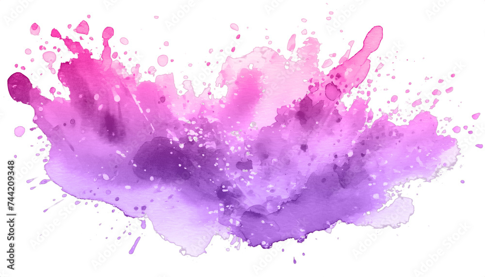 purple watercolor stain isolated on transparent background, png stain watercolor
