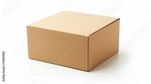 Carton box isolated on white background to be used for mockup projects.