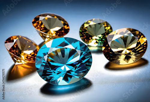 Topaz Gemstone  Precious  Blue  Luxury  Jewelry  Gem  Fashion  Accessories  Sparkle  Glitter  Expensive  Rare  Shiny  Elegant  AI Generated