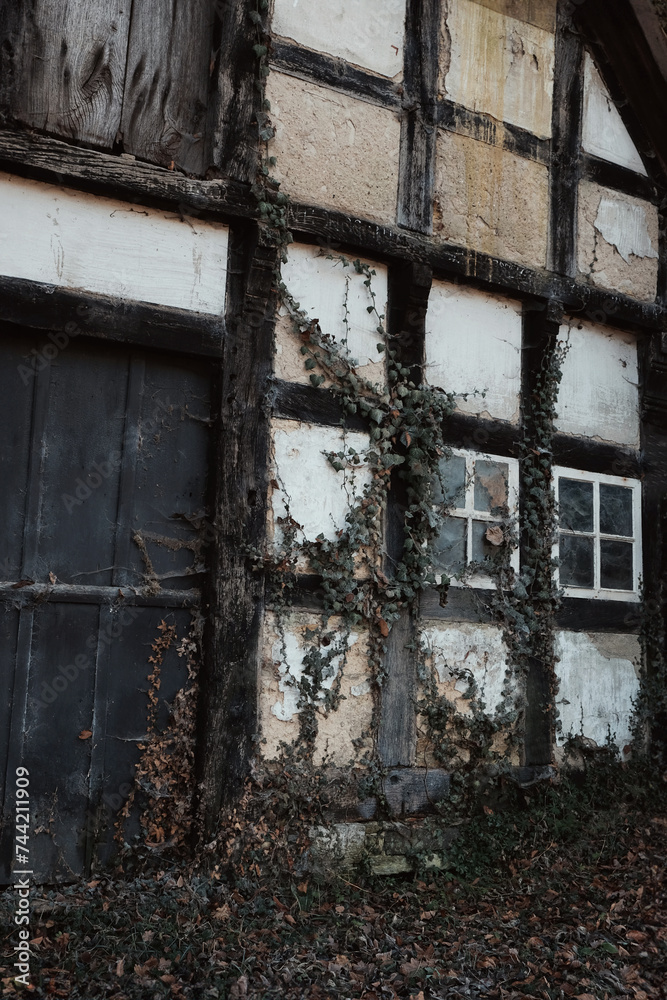 Close-up of an old half-timbered house