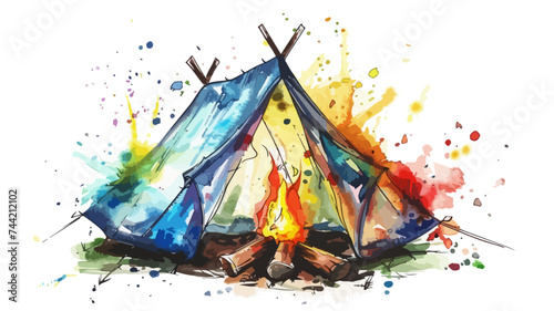 Zelt Camping Lagerfeuer Outdoor Wildlife Vektor