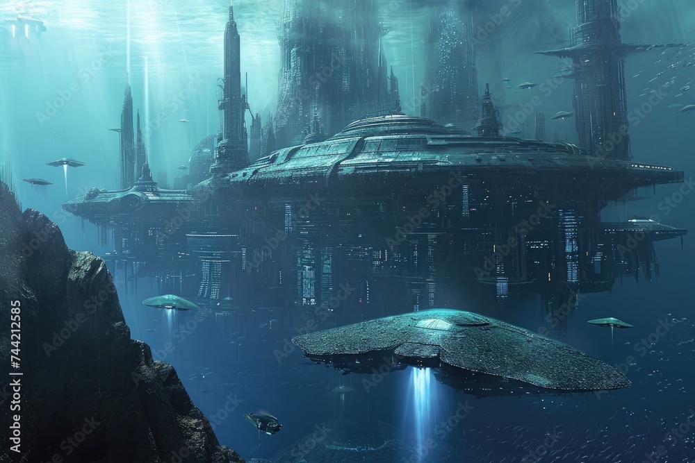 Futuristic Sci Fi Scene With Intriguing Technology Highly Evolved