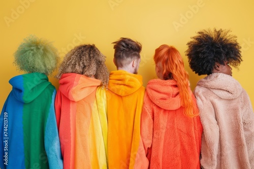 LGBTQ Pride bisque. Rainbow extraordinary colorful sky blue diversity Flag. Gradient motley colored lgbtqiap2 LGBT rights parade festival gender revolution diverse gender illustration photo