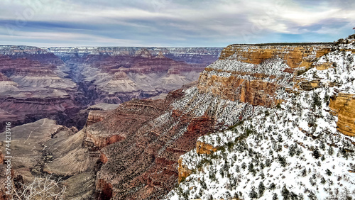 A winter view of the Grand Canyon from the south rim