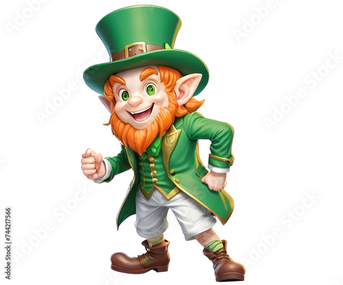 Cute Leprechaun St. Patrick's Day With Flowers and wearing flower Watercolor Transparent Gnomes PNG Files Ganerative AI 