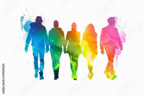 LGBTQ Pride ambigender. Rainbow empathy colorful maximum yellow red diversity Flag. Gradient motley colored vendgender LGBT rights parade festival carousal diverse gender illustration