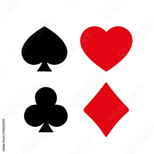 Symbole Pique Cœur Trèfle Carreau de carte à jouer en vectoriel (ID: 744220393)
