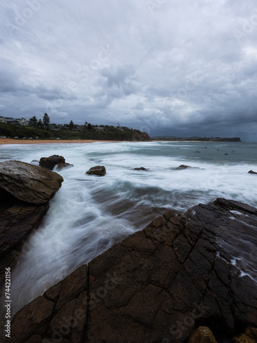 Cloudy morning view at Warriewood Beach, Sydney, Australia. photo