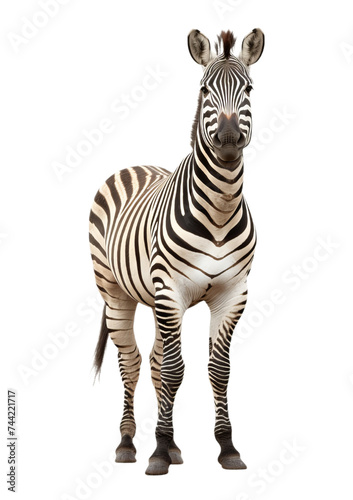 A close up of the zebra isollated on the transparent background