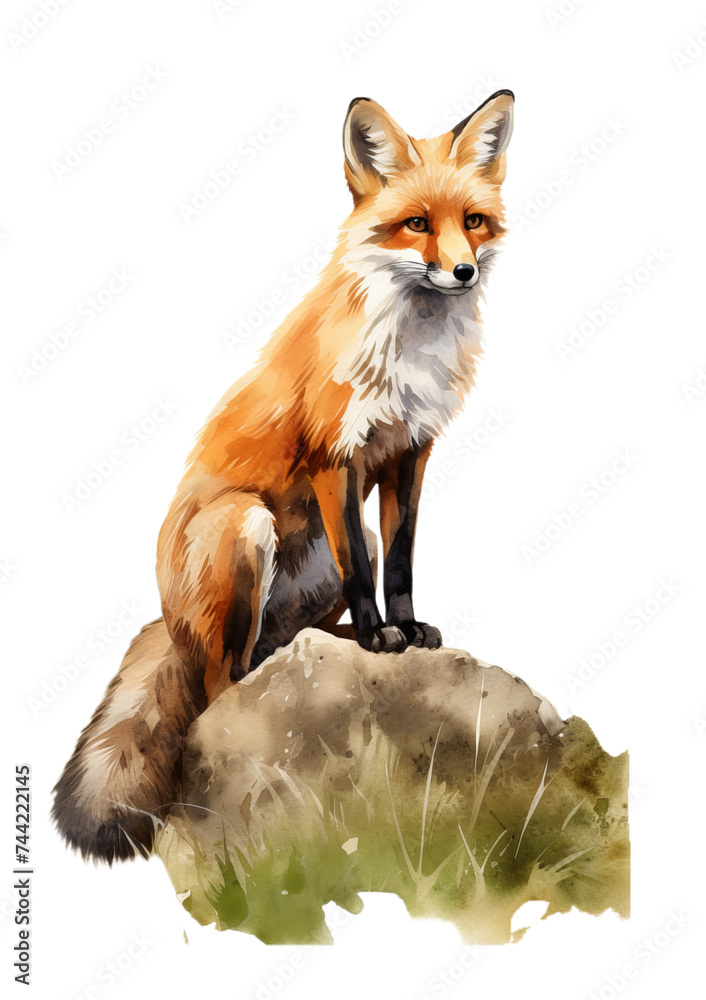 Obraz premium Red fox (vulpes vulpes) isolated on the transparent background