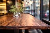 Elegant and stylish rich warm brown wood table top with a smooth finish and intricate natural wood grain patterns, perfect for adding a touch of sophistication to any space.