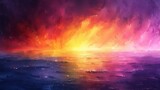a colorful painting of a rainbow with purple, yellow and blue scattered, in the style of conceptual digital art, soft mist, textured canvas, abstraction. Generative AI