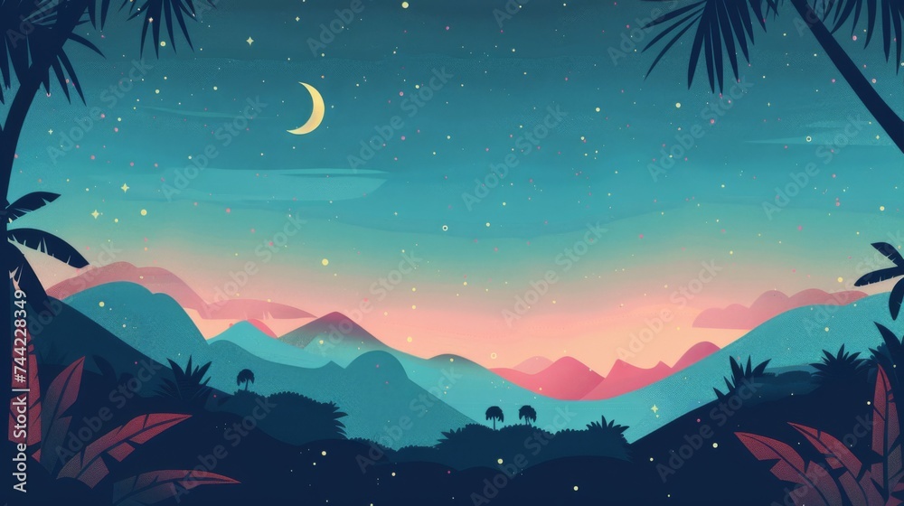 Fototapeta premium abstract background image, illustration vector, flat design, ramadan