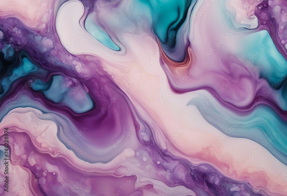 Graphic wallpaper with natural luxury abstract fluid art painting colors in purple and blue tones